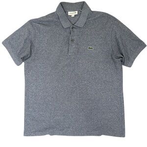 LACOSTE MENS MARLED BLUE/GREY POLO